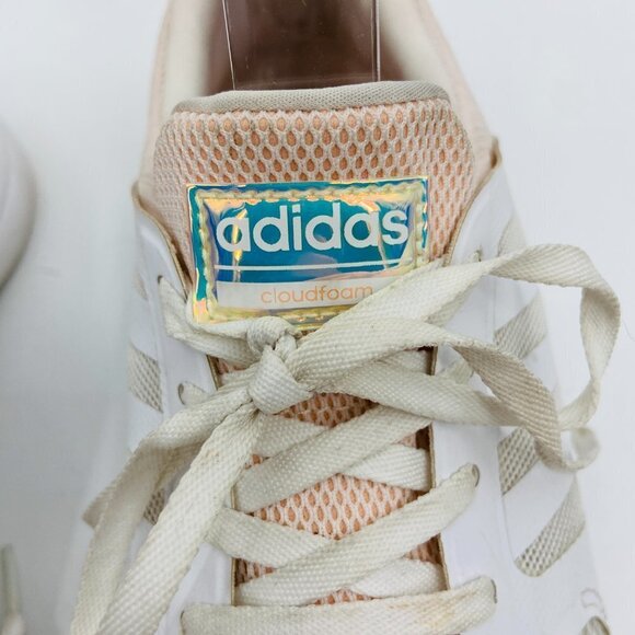 ADIDAS Women's White Cream Gold Cloudfoam Running Athletic Sneakers Shoes 6.5 - Picture 6 of 10